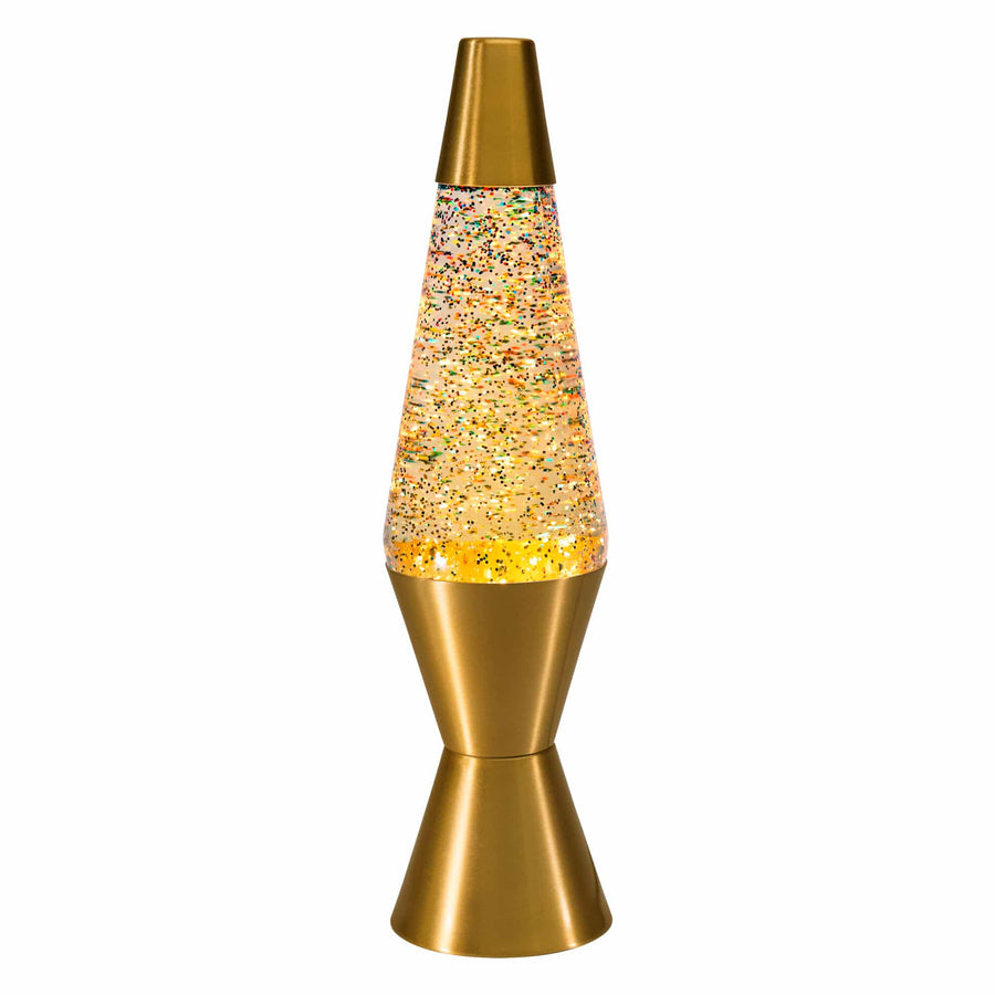14.5" LAVA LAMP RAINBOW GLITTER - CLEAR/GOLD [8YXN]
