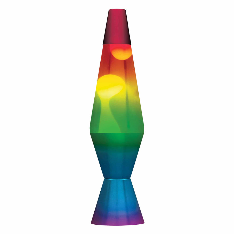 14.5" LAVA LAMP RAINBOW - WHITE/CLEAR/TRICOLOR [XUHY]